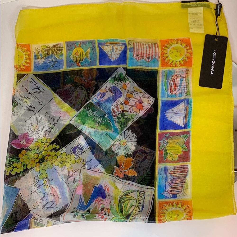 Dolce & Gabbana Silk Italian Riviera Scarf - Picture 5 of 6